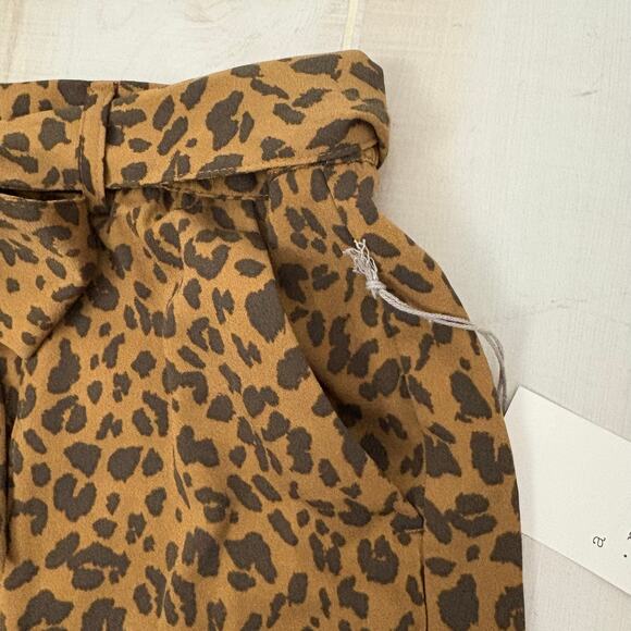 A New Day Leopard Print High Waist Tie Shorts Brown Size Large - Picture 6 of 9